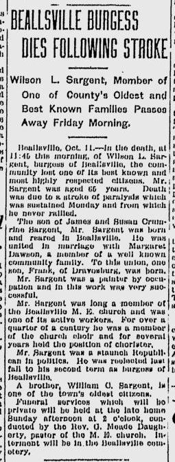 Wilson L. Sargent obituary